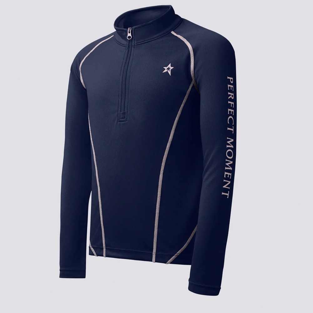 'PERFECT MOMENT' HALF ZIP NAVY LAYER TOP AGE 14 - MSRP $150